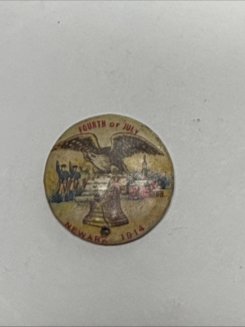 Vintage Fourth of July Eagle Button Newark 1914